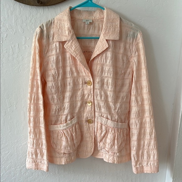 J. Jill Jackets & Blazers - J Jill Seersucker Light Pink Blazer Spring Jacket Small